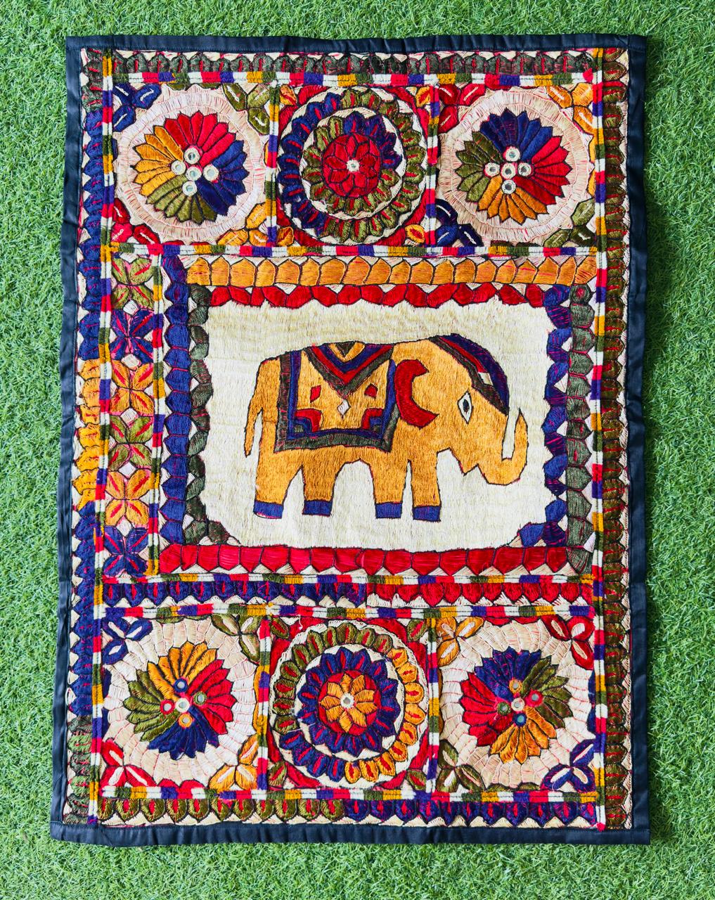 Wall hanging with an elephant motif